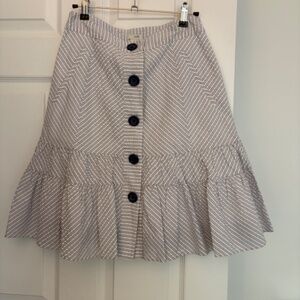 Striped ruffled skirt, purple and white, Size 2